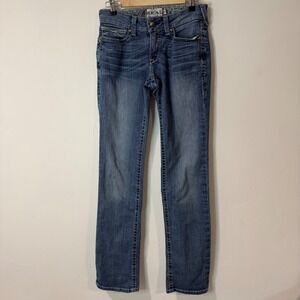 Ariat Womens Straight Leg Jeans Whipstitch 28XL Blue Denim Stretch Western Rodeo